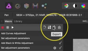 Affinity Photo Macro Export