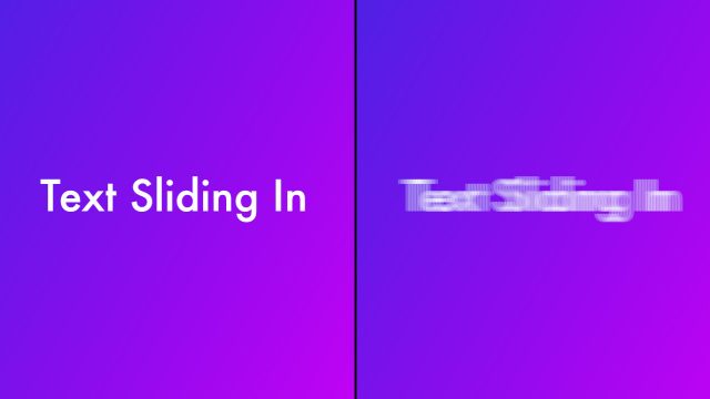 image showing examples of sliding text with motion blur and without motion blur