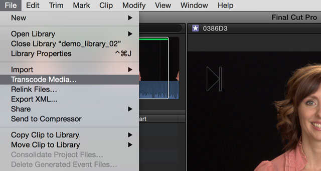 Transcode Media in Final Cut Pro X