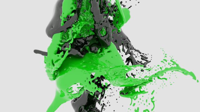 Green Black Paint Splash